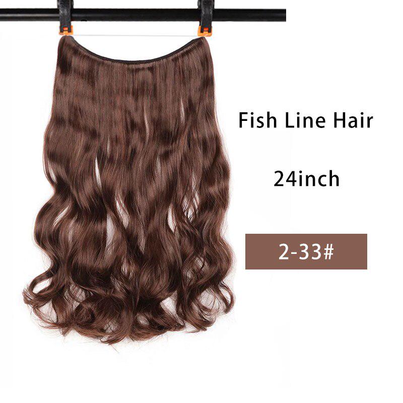 

24 Невидимая проволока без зажимов для наращивания волос, секретные накладные волосы из рыбьей лески, синтетические волнистые прямые волосы для наращивания