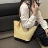 New summer casual woven armpit bag temperament large-capacity splicing contrasting color niche portable shoulder bag women