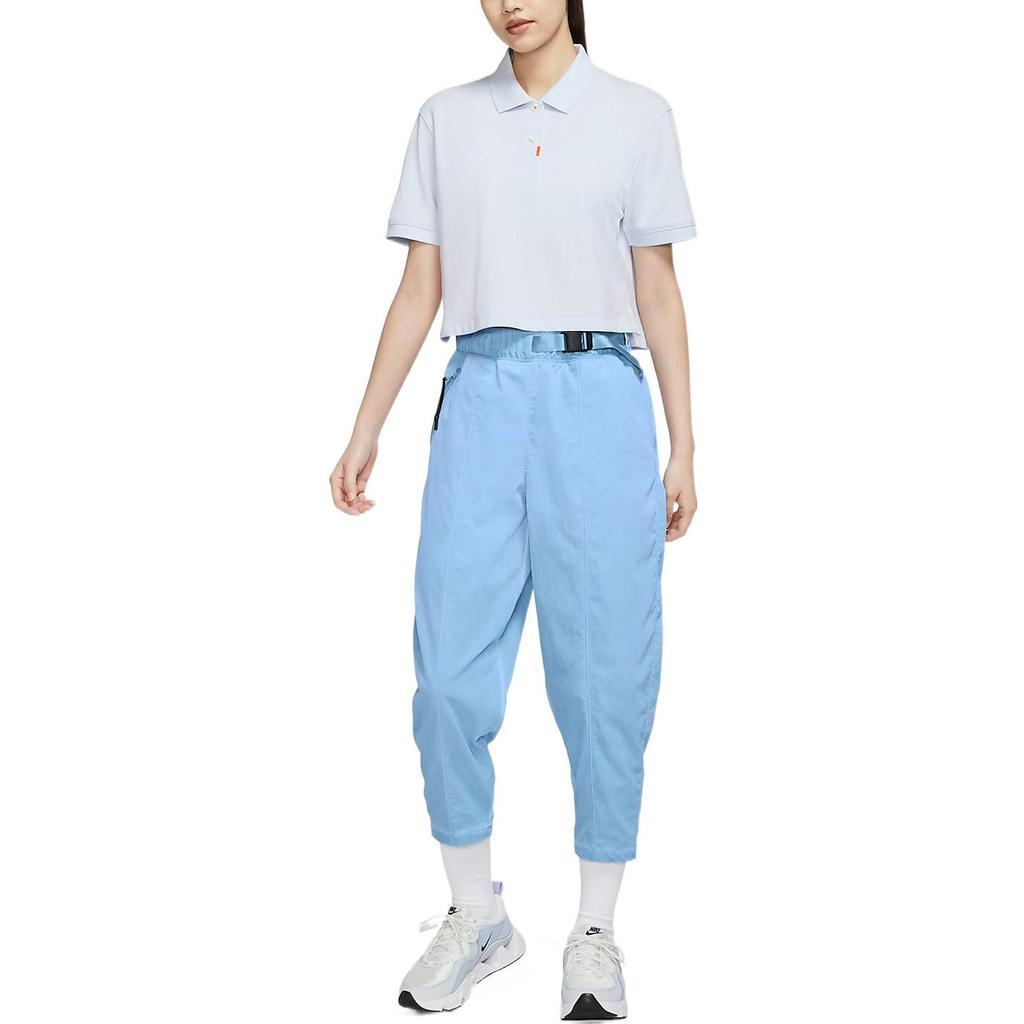 Nike SS22 Solid Color Polo Shirt Women Tops Gray White DC3427-085