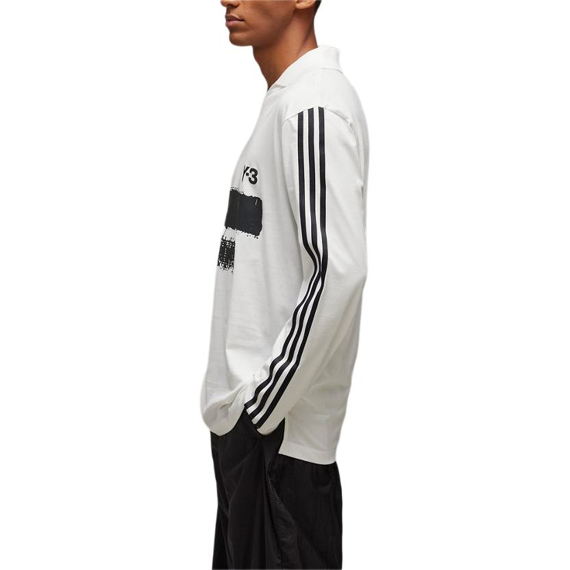 Adidas x Y-3 U GFX Logo Langarm-T-Shirt Weiß Unisex Streetwear JM3233