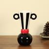 Ceramic Vase Geometric Binaural Stripes Flower Vase Black and White Vertical Stripes Terrarium Home Decoration Accessories