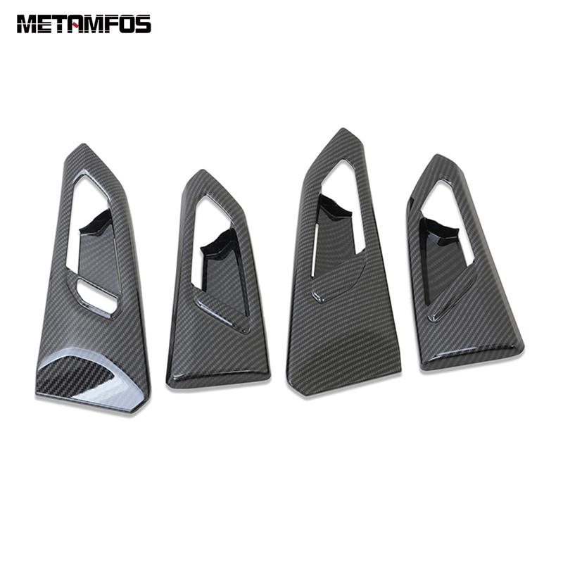 For Volkswagen VW T-cross Tcross - 2024 2025 Carbon Fiber Interior Door Handle Bowl Cover Trim Accessories Car Styling