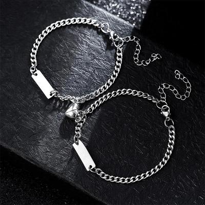 Engraved Magnetic Bracelets for Couples – Matching His and Hers Love Accessories
