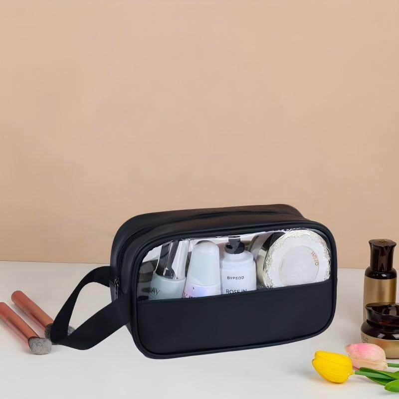 PVC Transparent Waterproof Travel Makeup and Toiletry Bag - Portable, Large Capacity Storage
