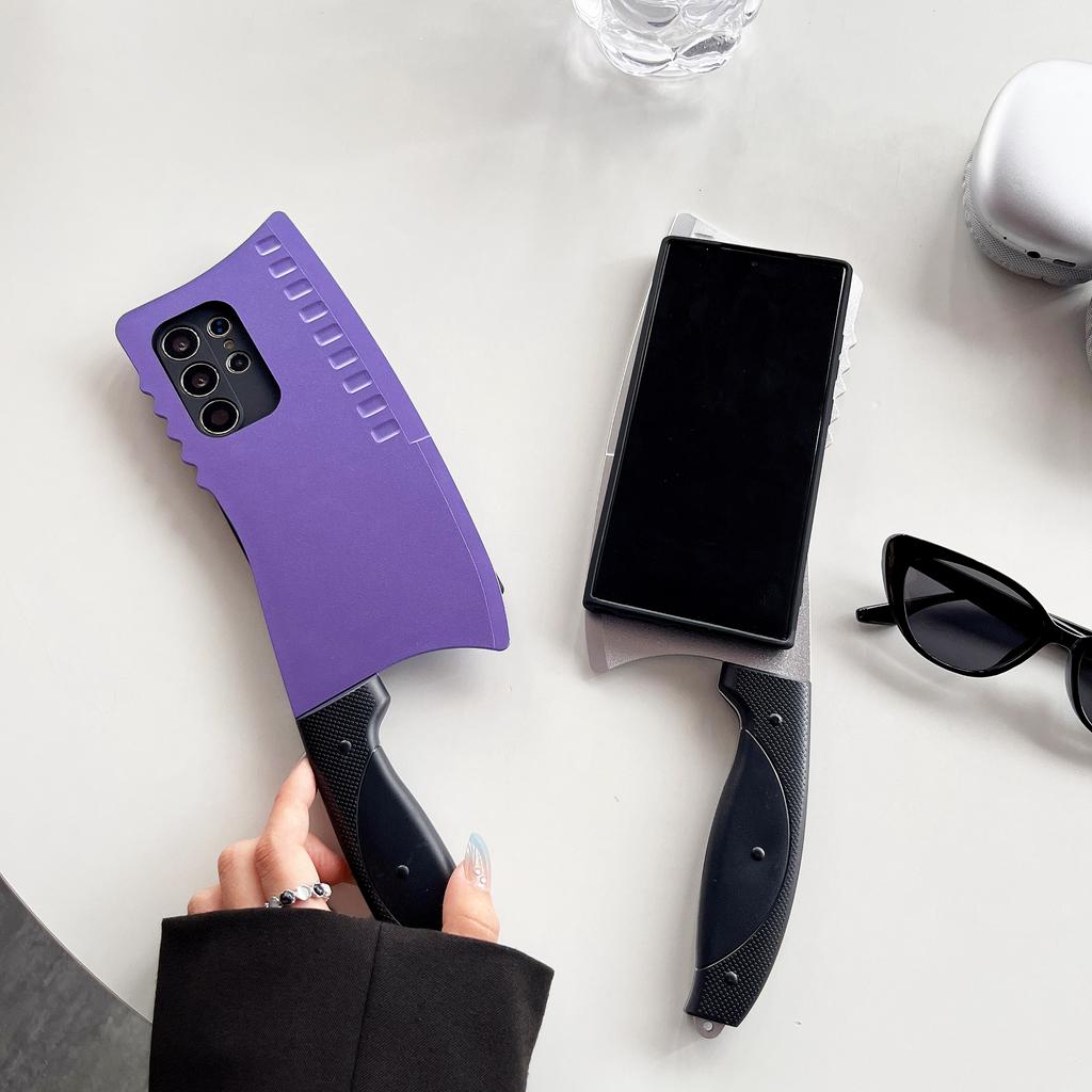 Custodia Divertente per Telefono 3D Simulazione Coltello da Cucina Chopper da Cuoco per Samsung Galaxy S21 S22 S23 S24 Plus S25 Ultra Copertura Antiurto