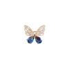 High-end Blue Butterfly Brooch High-end Women's Niche Suit Corsage Elegant Clothing Accessory Pin Anti-glare Clasp