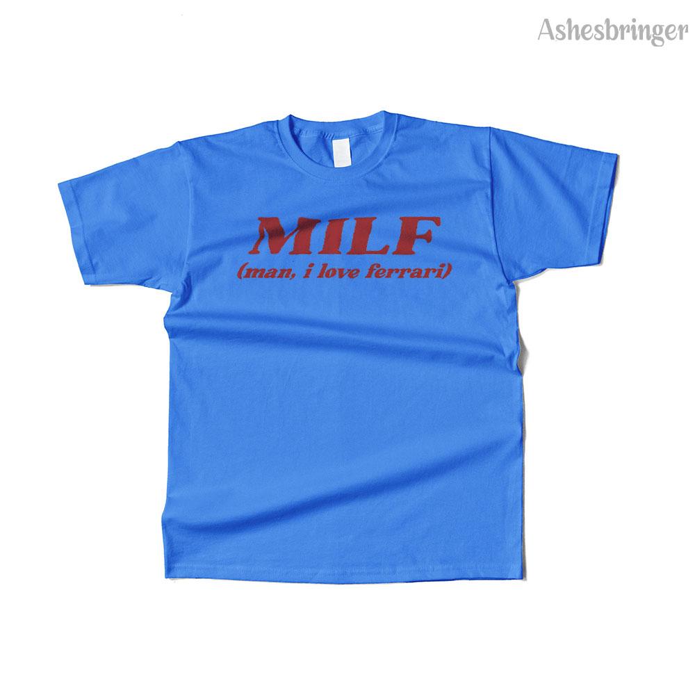 Mens Cotton Milf Man I Love F Graphic Funny T Shirt Street Casual Style Tee for Men and Women