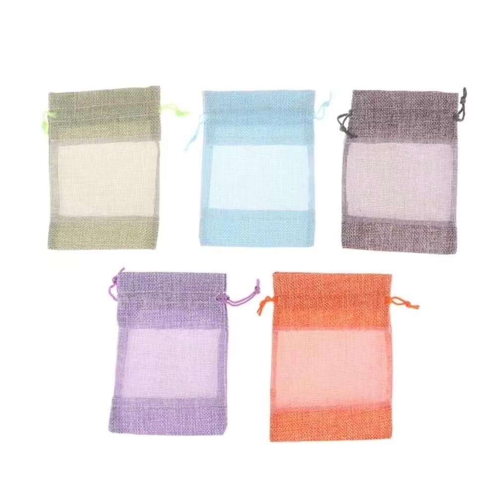 1/10PCS Washable Storage Bags Cotton Linen Burlap Gift Bags Gift Drawstring Bags For Gift Giving