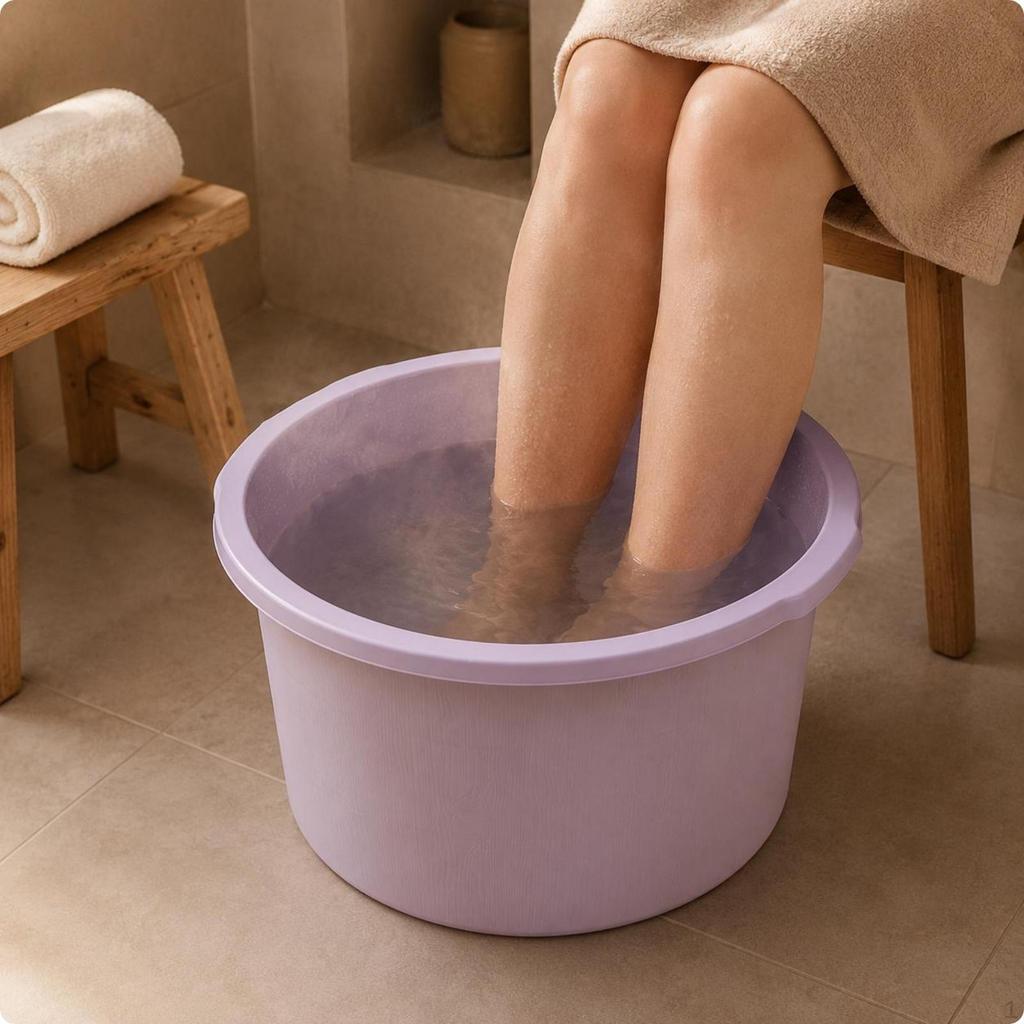 Foot Soaking Tub Rolled Rim Washing Lightweight for Home Cream