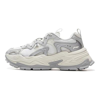 Li Ning Disney Toy Story X Star Bright Soft Rebound Retro Trendy Dicksohlige Damen Sneaker Silber AGCV046-1