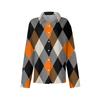Women's Casual Fashion Plaid Print Half-Open Collar Long Sleeve Shirt