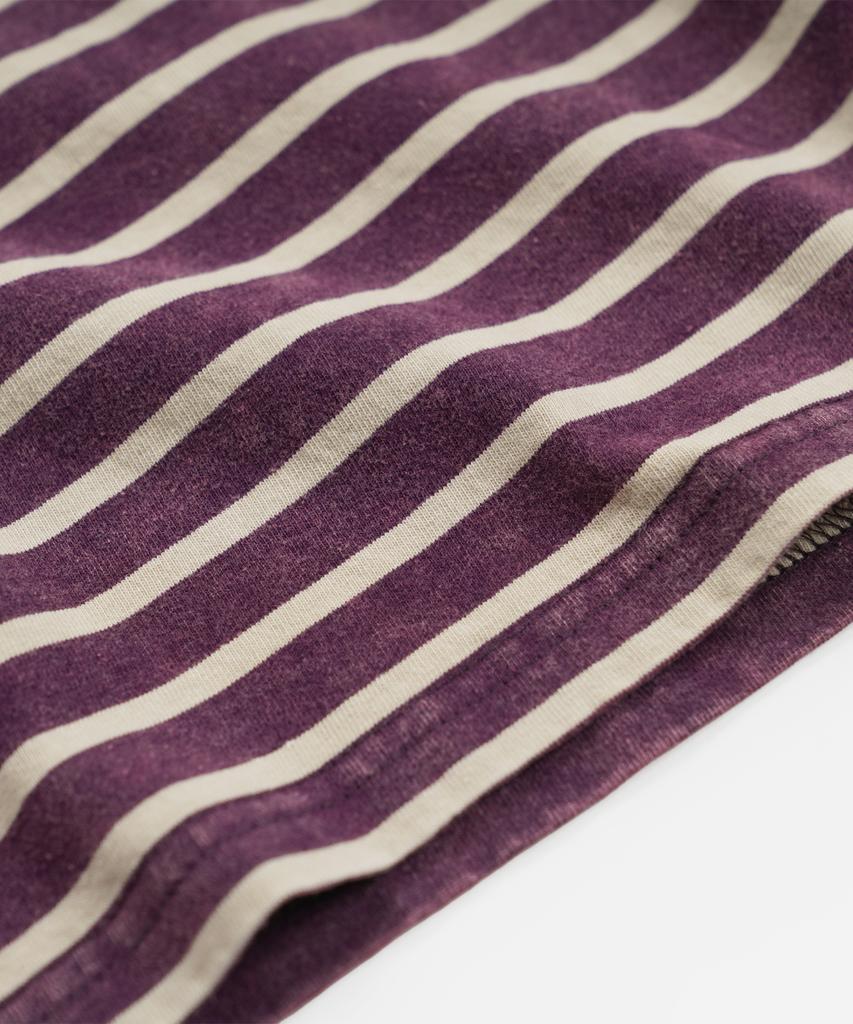 FRIZMWORKS Vintage Faded Stripe Half Tee _ Purple
