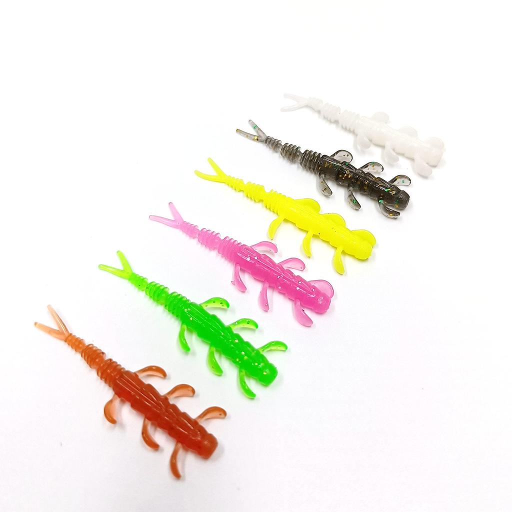 DUODUOYU 10PCS TPE Floating Mini Worm Soft Fishing Lures 0.35g/40mm Jig Wobblers Silicone Artificial Baits Bass Fishing Tackle