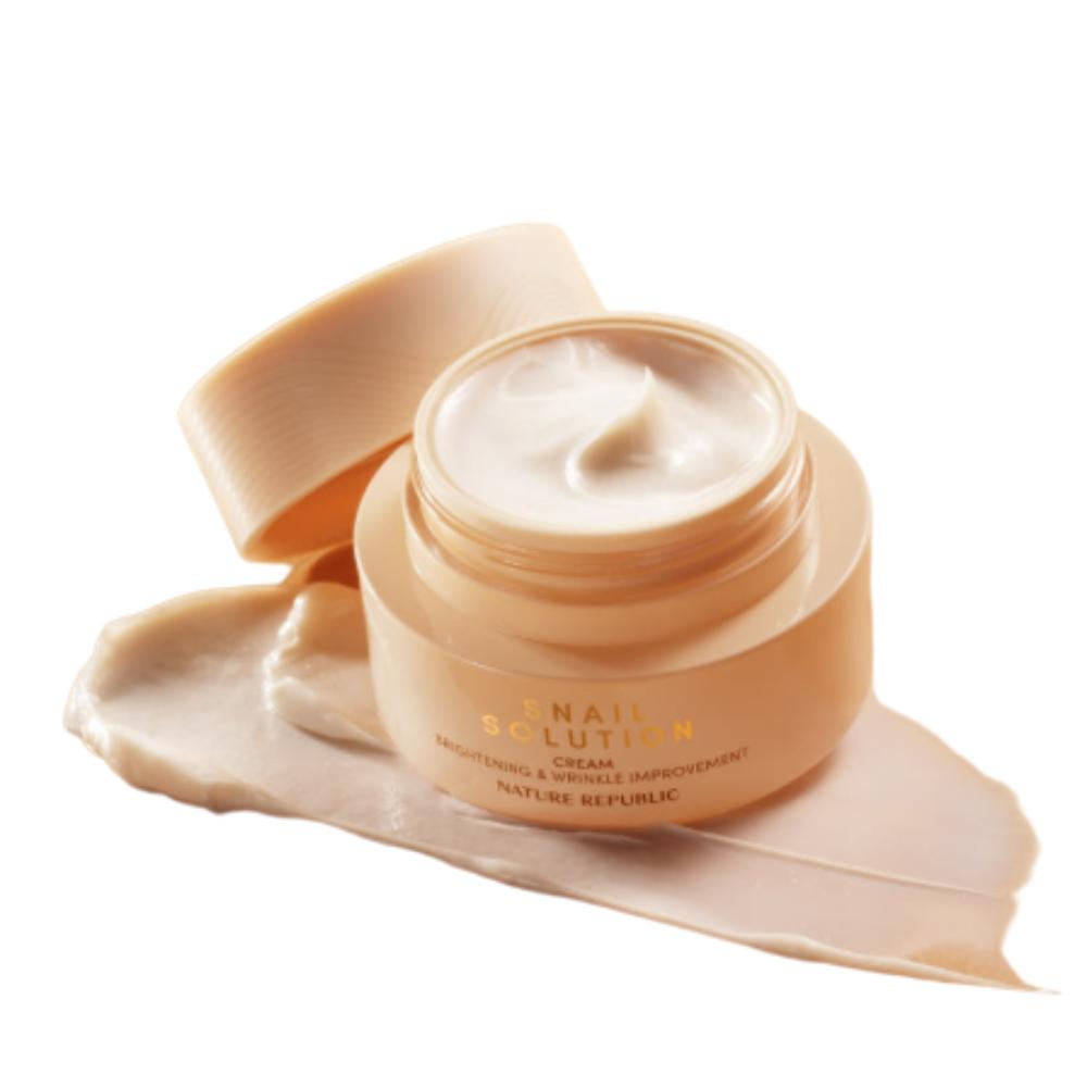 NATURE REPUBLIC Snail Solution Крем 52 мл (Двойной функционал: Осветление и против морщин)
