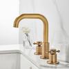 Tuqiu Antique Basin Faucet 360 Rotating Brass Bathroom Faucet Widespread Sink Faucets 3 Hole Hot And Cold Crane Faucet Water Tap