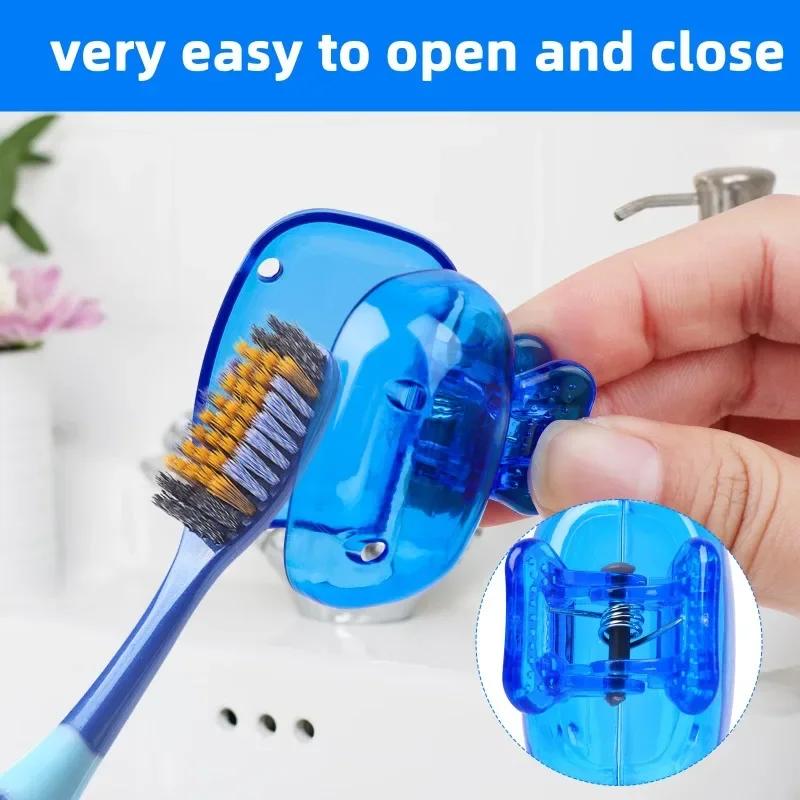 Travel Portable Toothbrush Covers Toothbrush Protector Cap Brush Pod Case Protective Portable Plastic Clip for Household