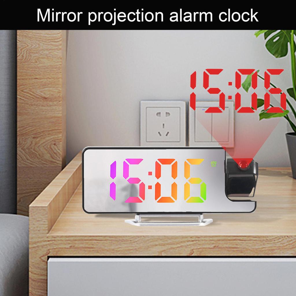 Digital Projection Clock Multifunctional Indoor Outdoor Digital Alarm LED Display Bedside Desktop Clock Home Dorm Office Decor