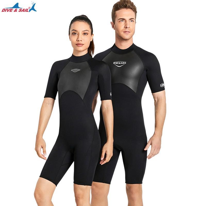 2mm Short Sleeve Wetsuit Snorkeling Diving Swimming Surfing Warmth Protection Unisex Adult