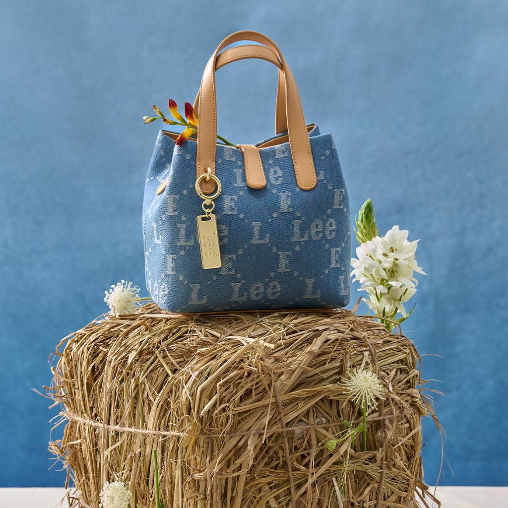 New Lee Fabric Bucket Bag, Portable Crossbody Bag, Shoulder Bag Women's Dark Blue LE250107M