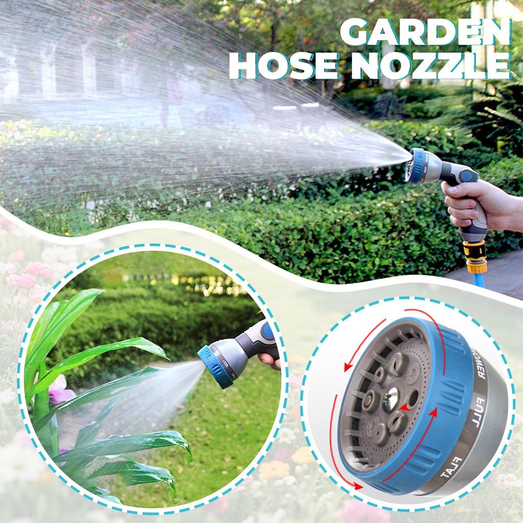 Garden Hose Nozzle 8 Patterns Hose Sprayer With Thumb Control Watering Tool For Garden, Car Wash, Lawning Care & Pet Shower