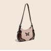 Retro Umhängetasche für Damen Schultertasche Schmetterling Kontrast Nieten Motorrad Achseltasche Geldbörse und Handtaschen Designer Taschen