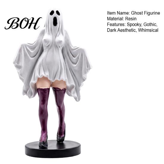 Retro-Stil Seltsame Wohnaccessoires Gotische Geisterfrau Skulptur, Halloween Harz Verhüllte Frau Figur, Mythische Kreative Statue für Geburtstag