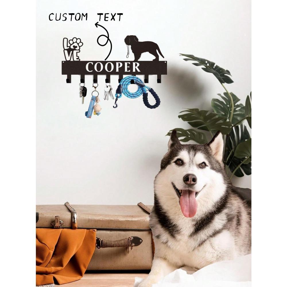 

Customizable Dog Leash Wall Hook, Metal Key Holder with Hanger, Pet Organizer for Leashes, Dog Lover Gift, Wall Mounted Rack for Towels, Coats, Bags 10