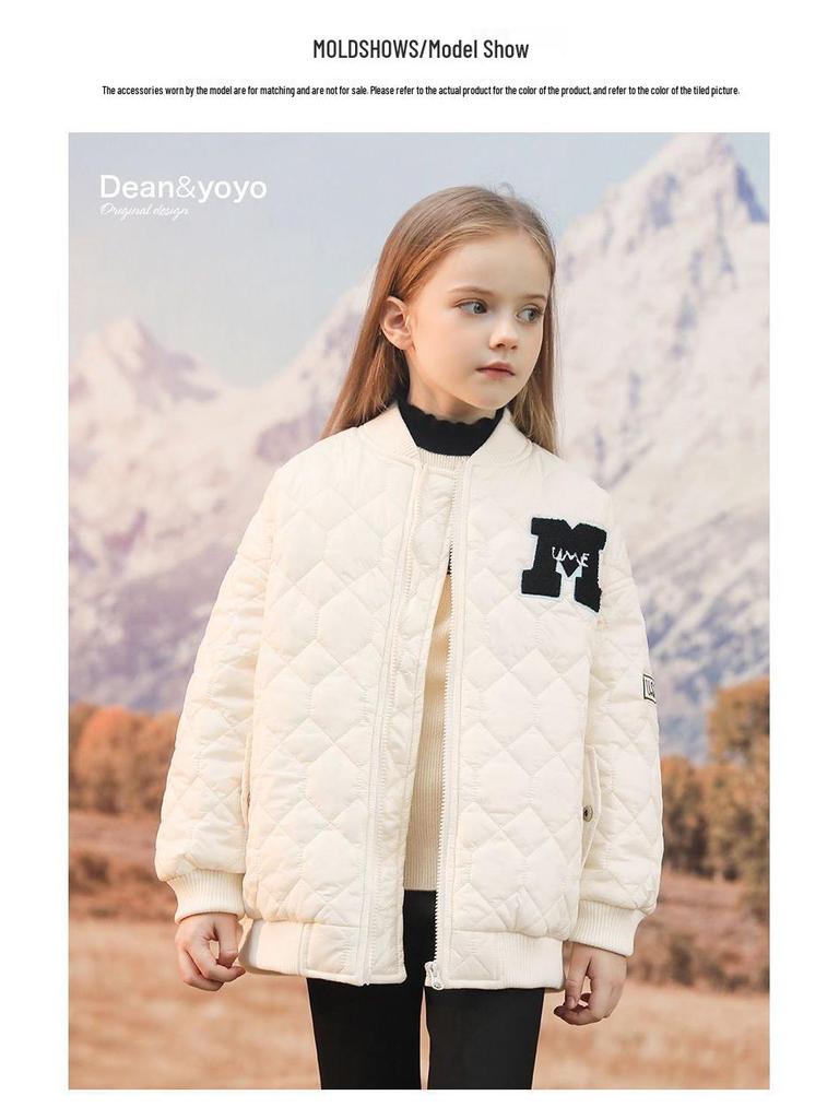 Sangluo Girls' Lightweight Cotton Baseball Jacket - New Autumn/Winter Stylish Padded Coat