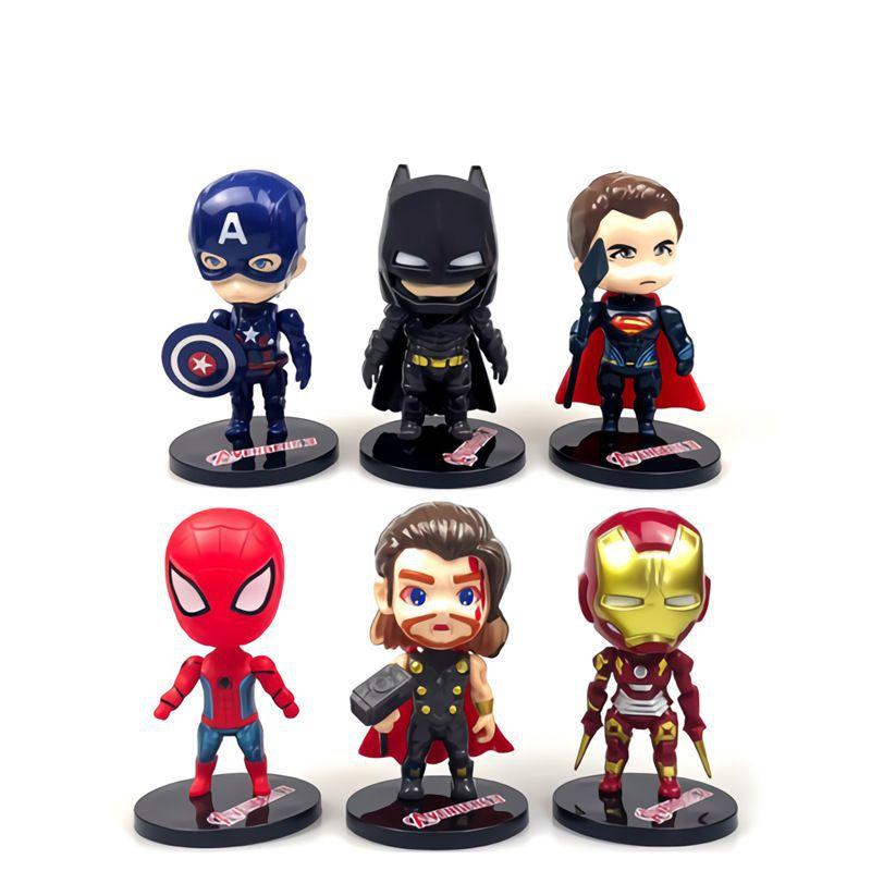 Charming Avengers Birthday Cake Decoration Figures Including Iron Man And Captain America For Kids' Celebrations