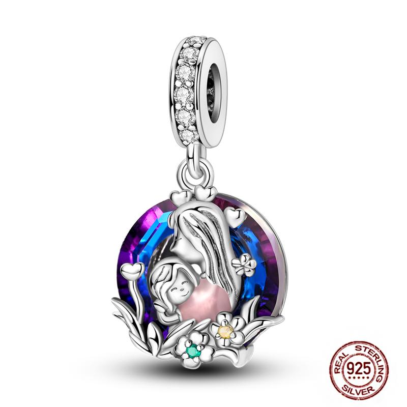 Copper Charms Great Love Mother Family Sister Pink Heart Tulip Cha Beads Fit Original Bracelet Diy Mother'S Day Jewelry Gift