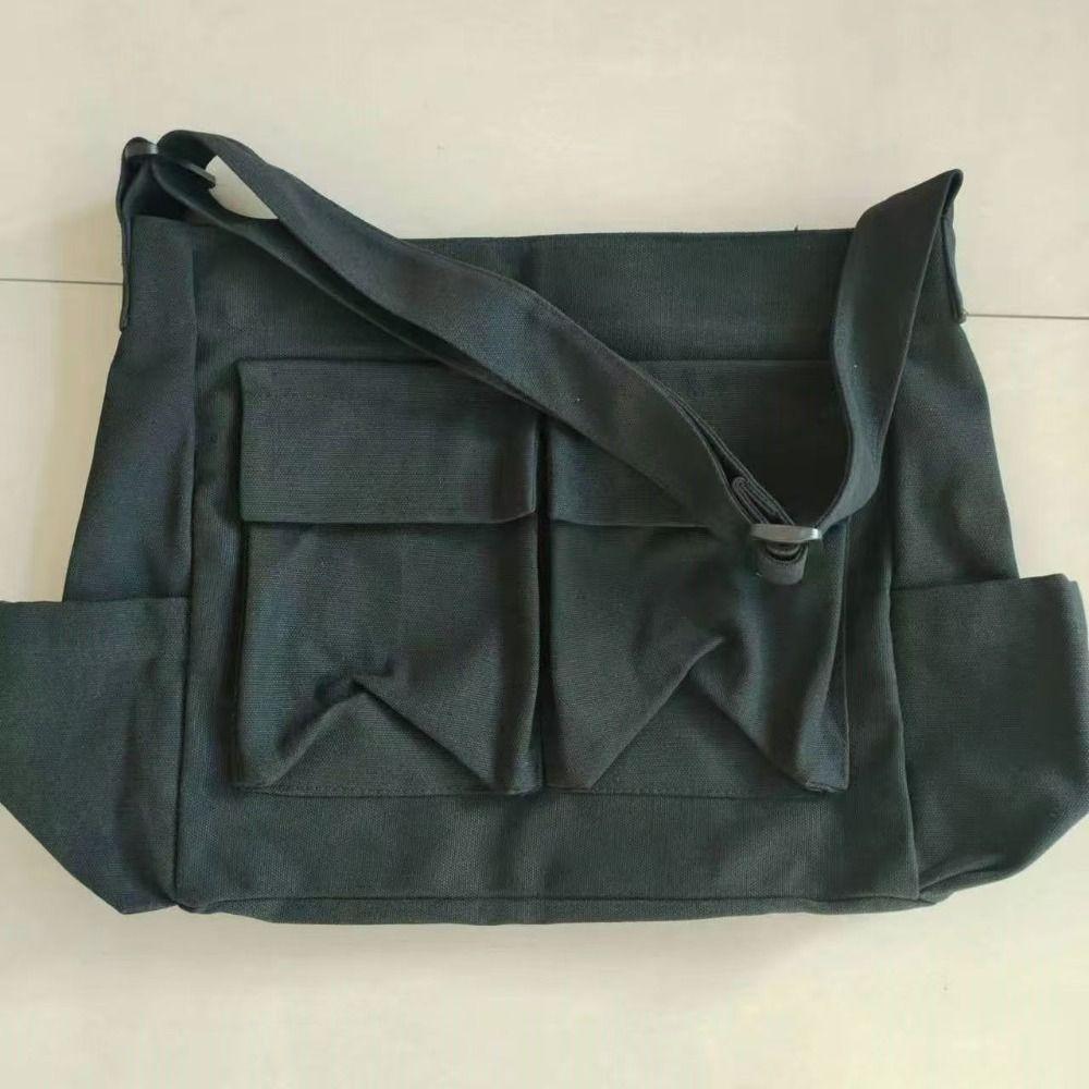 Large Capacity Teenager Messenger Bag Canvas Crossbody Bag Casual Vintage Shoulder Bags Students