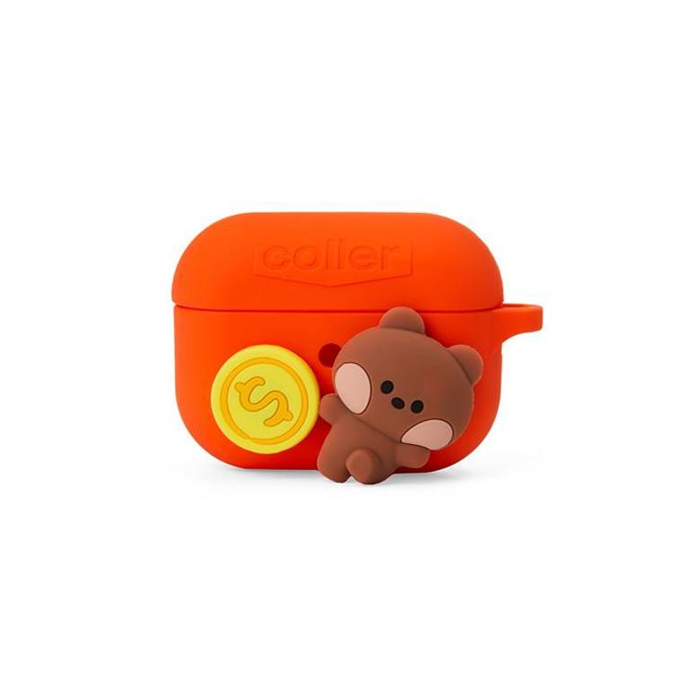 LINE FRIENDS Oranžový kryt pro AirPod Pro s kleštinovým klíčem