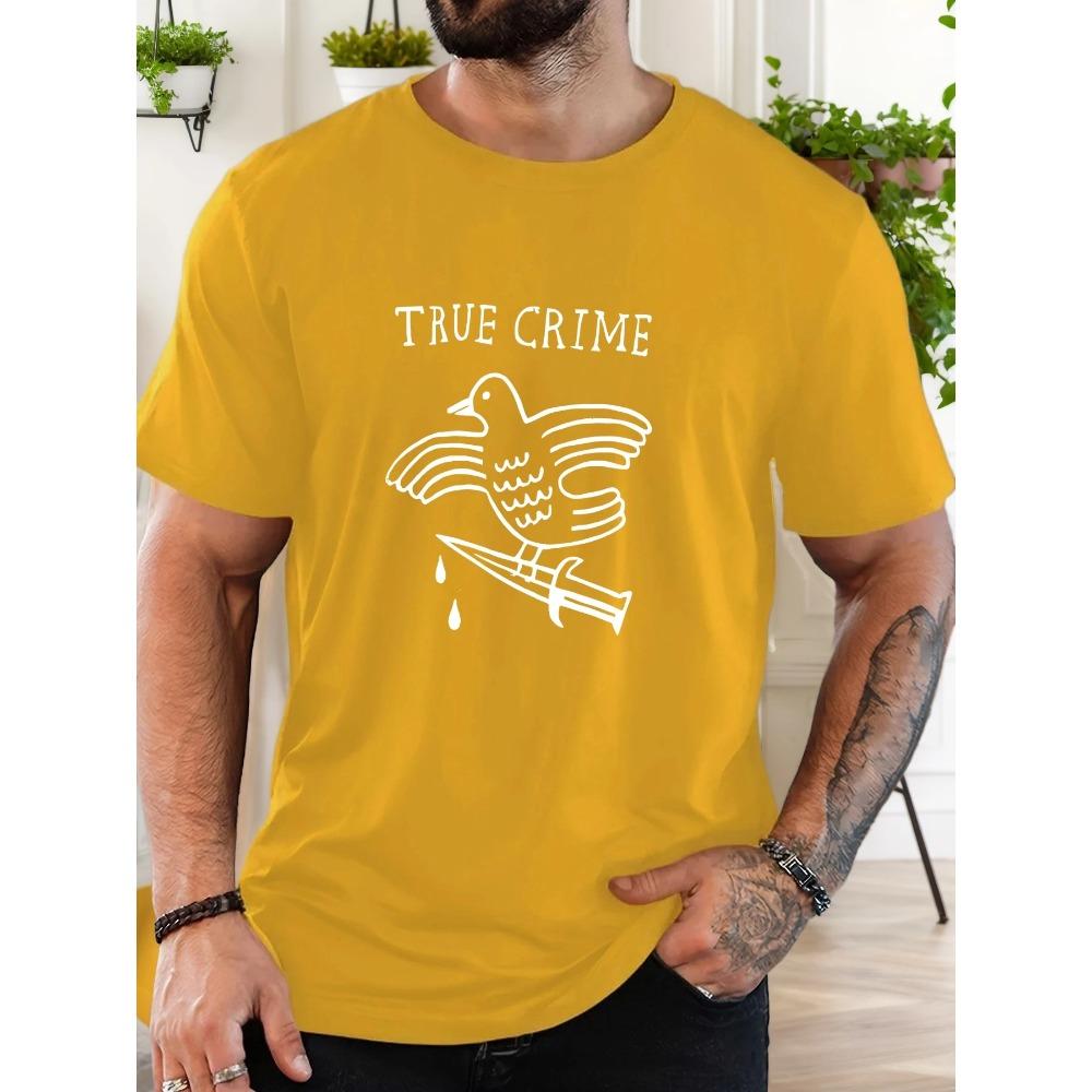 Summer Men's Cotton Oversized Tee English Letter Print Casual Streetwear Short Sleeve Breathable Round Neck