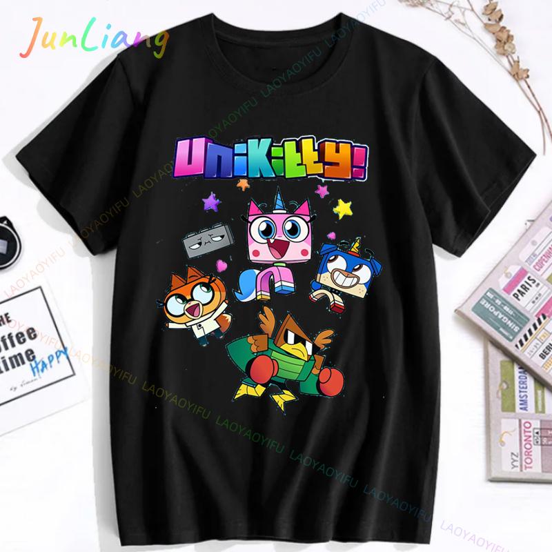 Unikitty Cat T Shirt Movie Cartoon Cute  Funny Tee Man Womens Short Sleeves Gift TShirt