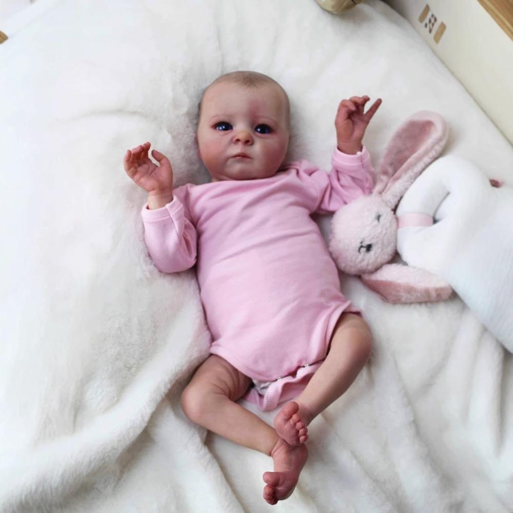 Új stílus 40 cm-es élethű újjászületett baba Tink, annyira, mint az újszülött babák, egyszínű rugdalózót visel, puha testű szimulációs baba, gyerek szülinapi karácsonyi ajándék