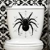 Realistic Spider Pattern Decor Halloween Toilet Cover Sticker, Scary Black Tank Festival Atmosphere Wall Sticker Lid Decal, Self-Adhesive Bathroom for