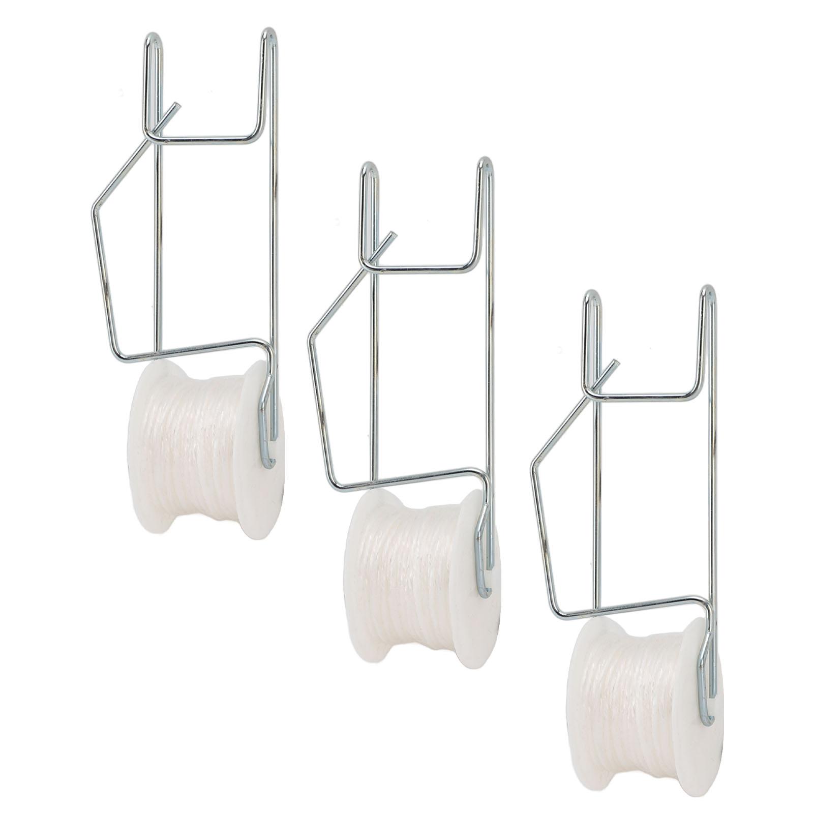 

6Pcs Plant Roller Hooks with 49.2ft Twine vanizing Steel Wire Stable Support Flower Vine String Tomato for Greenhouse Crop Kit Hook Trelli