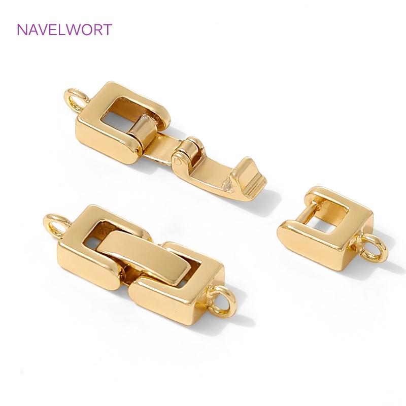 18K Gold Plated Pearl Clasps Fasteners,Brass Jewelry Clasps Connector For Bracelets Making,DIY Jewelry Making Accessories