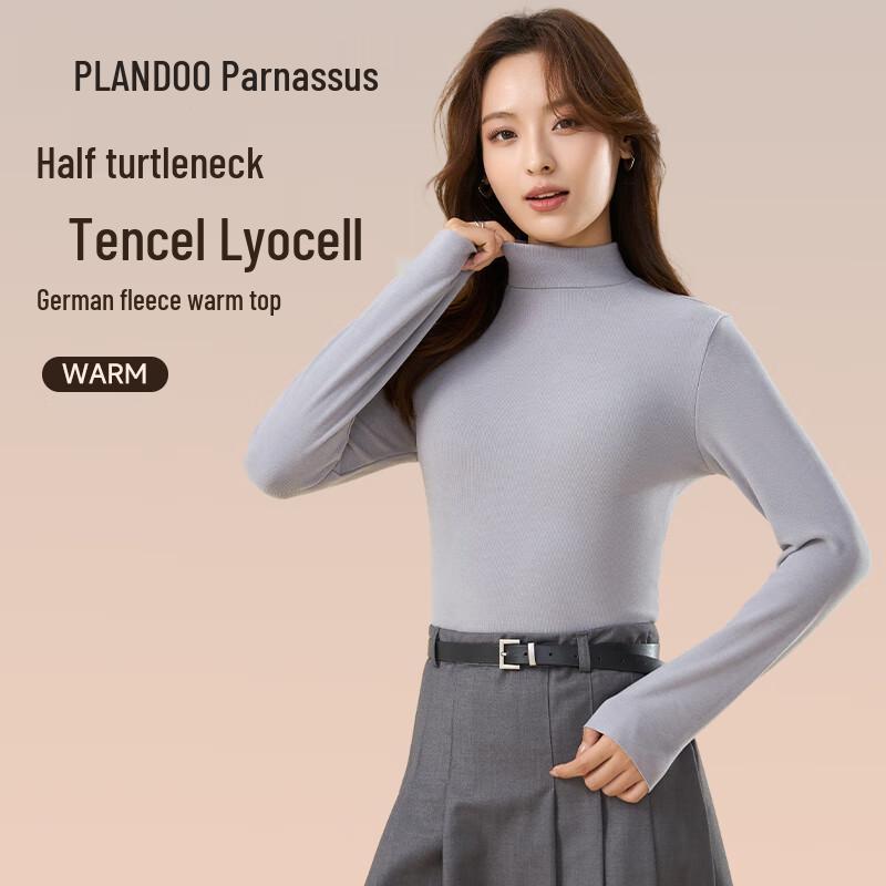 Palando Women s Tencel German Velvet Thermal Mock Neck Base Layer Top XL