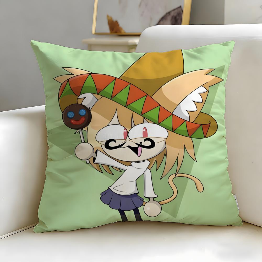 popular anime character Neco Arc Cushion Cover Soft & Easy-Wash Pillow Case – Versatile for Couch, Bed, Travel and Office
