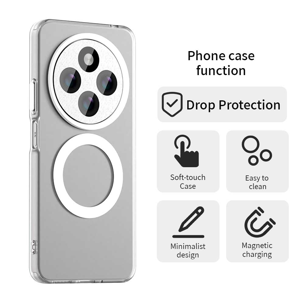 For Xiaomi Poco C75 4G/Redmi 14R 5G/14C 4G Case Compatible with MagSafe PC+TPU+PET Anti-Drop Phone Cover