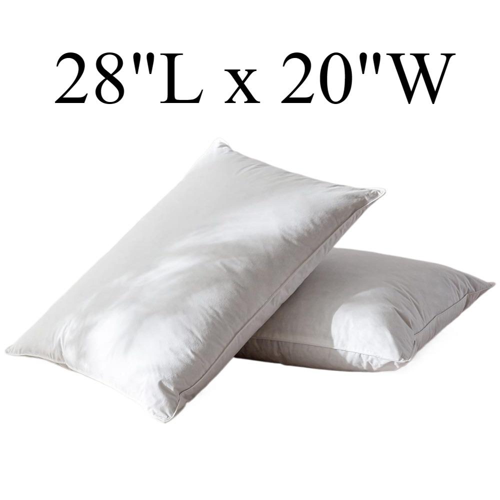 Luxury Goose Feather Down Pillow Queen Hotel Quality Fluffy Bed Pillow Soft Sleep Pillow Organic Cotton Cover