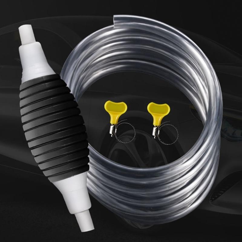 Siphon Hand Pump Manual Hand Pump for Gas Petrol Oil with Syphon Hose Portable High Flow Car Fuel Transfer Pump