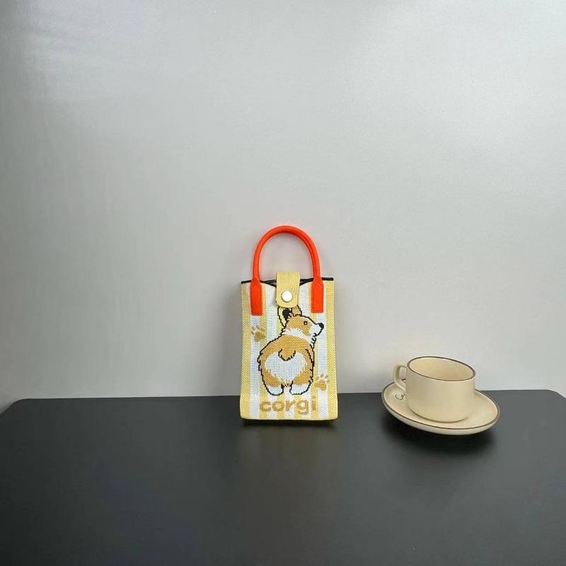 Premium Sense Ns Mobile Phone Bag New Cartoon Knitted Bag Dopamine Niche Versatile Messenger Shoulder Bag Handbag