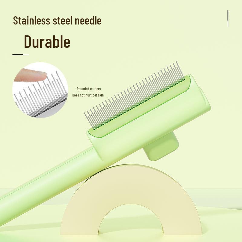 Open Knot Pet Comb: One-Key Loose Hair Removal Brush for Cats & Dogs