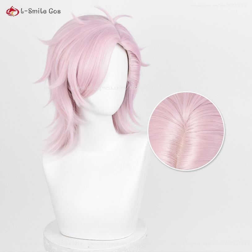 Anime Mitsuki Kiryu Cosplay Wig Pink 40cm Wigs Heat Resistant Synthetic Hair Halloween Party Role Play Unisex Wigs + Wig Cap