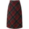 Women's Plus Size Vintage Plaid Slit Midi Skirt