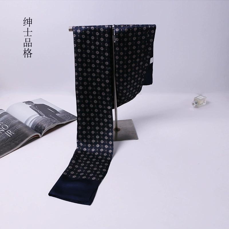 Luksusmerke Herre Ren Silkeskjerf Forretningsmenn Lange Skjerf Alt-Match 100% Silke Myke Varme Vinterskjerf for Menn