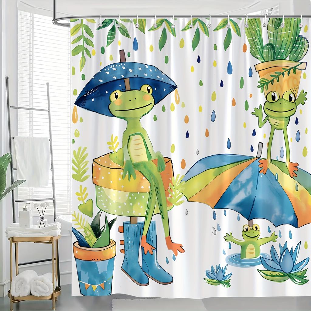 Rainy umbrella shower curtain - Colorful and unique wall hanging decorations for living rooms and bedrooms - cheerful