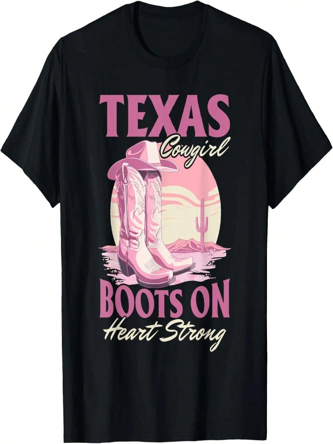 Texas Cowgirl Dessert Western Texas Cowgirl Boots On, Heart T-Shirt S разноцветный